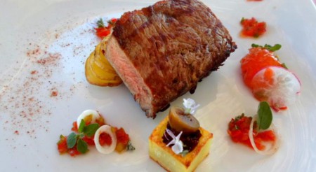 Papas ensalada y carne